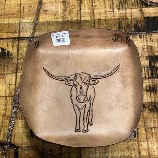 Large Leather Tray-Longhorn